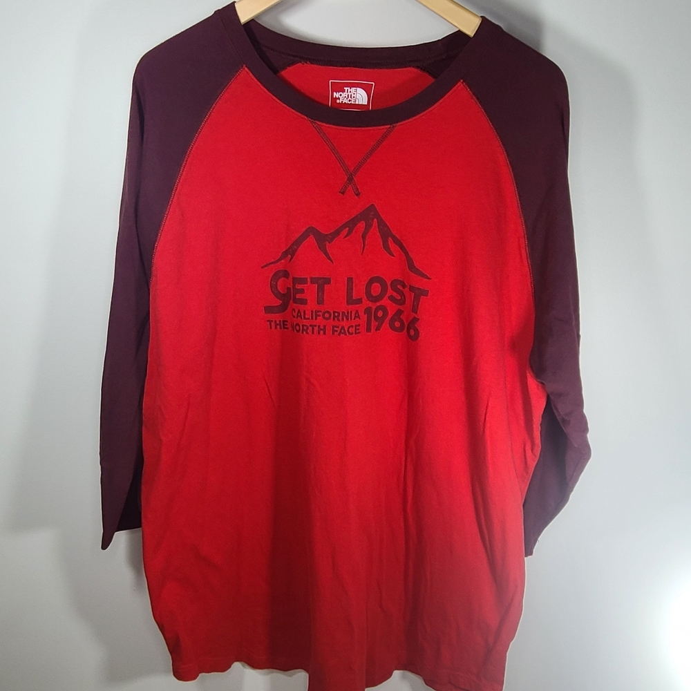 The North Face "get lost" 3/4 sleeve alpine Varsity club tee Mens XXL California